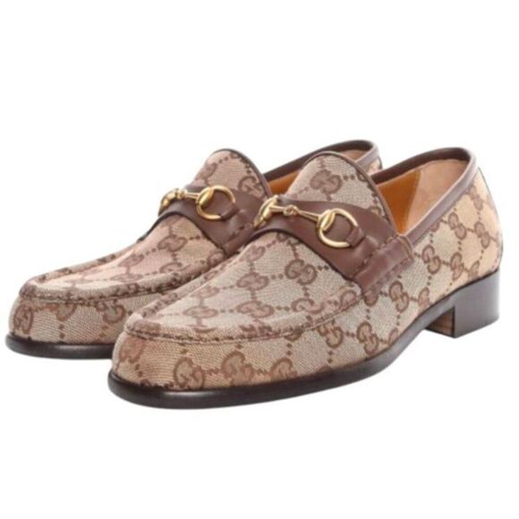 GUCCI Monogram Horsebit Loafers Size 39.5C - Picture 1 of 12